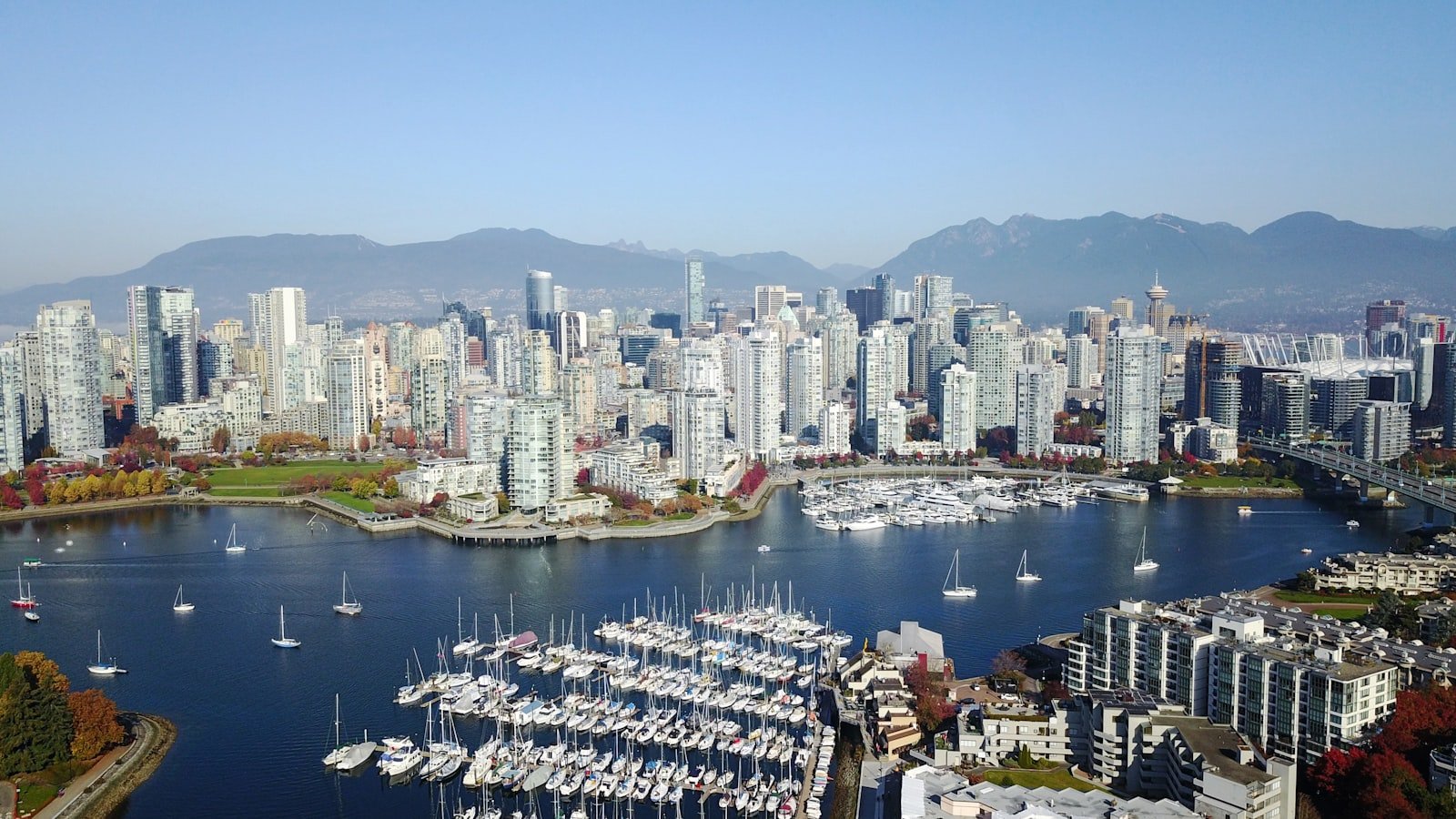 Vancouver skyline with mountains
